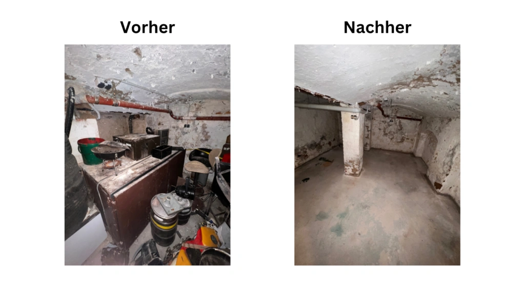 Referenzen: Vorher/Nachher-Bild Sperrmüllentsorgung