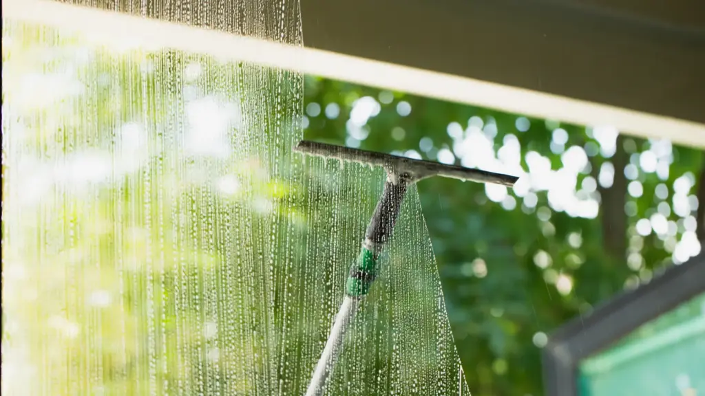 Glasreinigung Leipzig - Fensterglasreinigung mit Abzieher